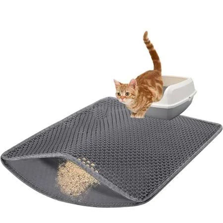 🐾 Furry Pals™  XL Double-Layer Cat Litter Mat